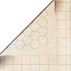 Reversible Battlemat with 1" Squares and 1' Hexes (55 x 60 cm)