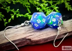 Örhänge: Hook - Festive Waterlily/White Mini-Poly D20