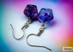 Örhänge: Hook - Nebula Nocturnal Blue Mini-Poly D20 (Par)
