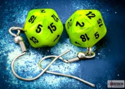 Örhänge: Hook - Vortex Bright Green/Black Mini-Poly D20 (Par)