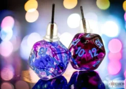 Örhänge: Stud - Nebula Nocturnal/Blue Mini-Poly D20 (Par)
