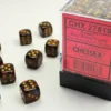 Scarab - Blue Blood/Gold - d6, 36 st (12 mm, prickar)