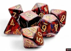 Scarab - Blue Blood/Gold Mega-hedral Dice Set