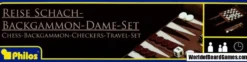 Schack/Chess - Backgammon - Checkers set: Resespel med rulle