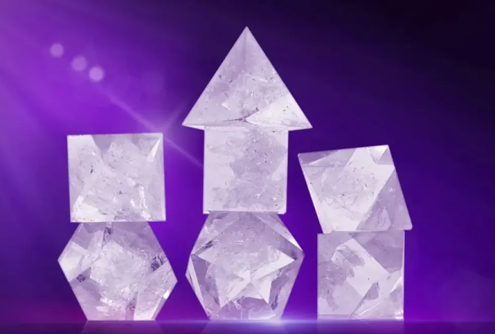 Sirius Dice: Cloak & Dagger, Premium UV-Light Translucent Clear - Dice Set