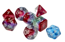 Sirius Dice: Translucent Watermelon - Translucent Blue (7+1)