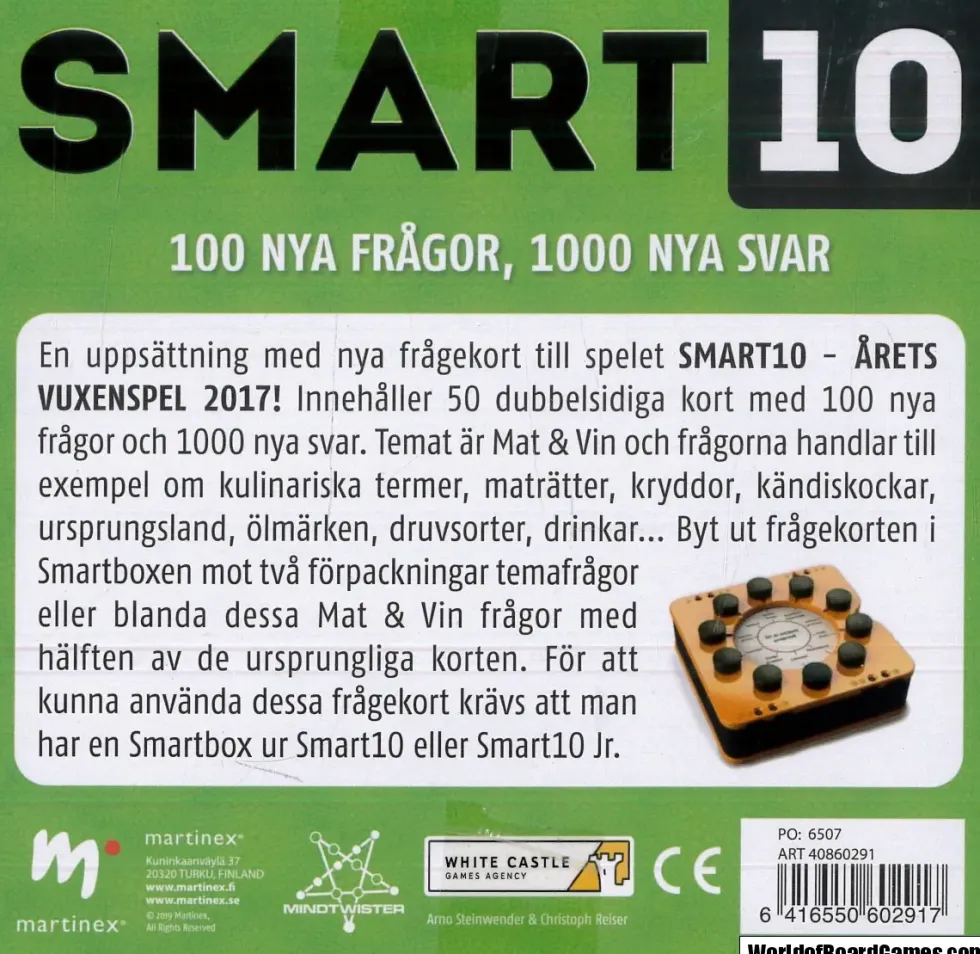Smart10: Frågekort - Mat & Vin (Extra frågor) (Exp.)