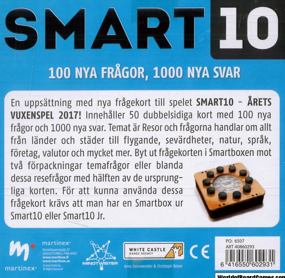 Smart10: Frågekort - Resor (Extra frågor) (Exp.)
