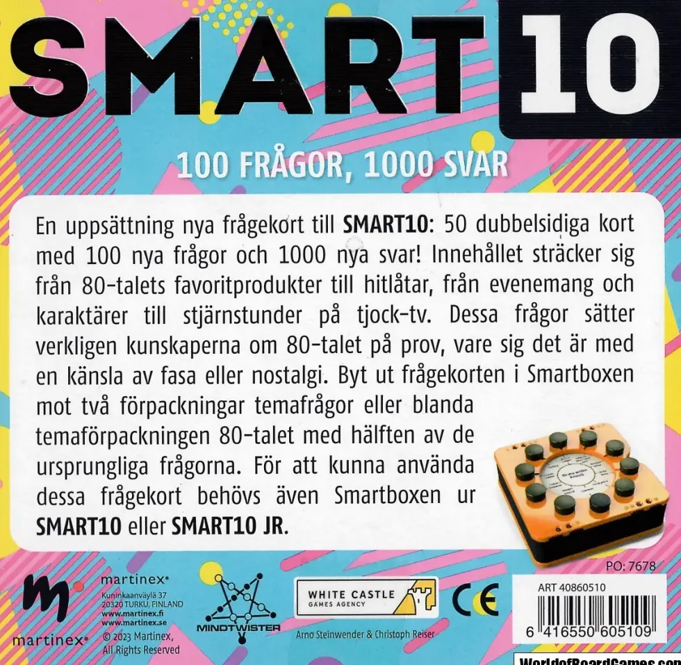 Smart10: Frågekort - 80-Talet (Extra frågor) (Exp.)
