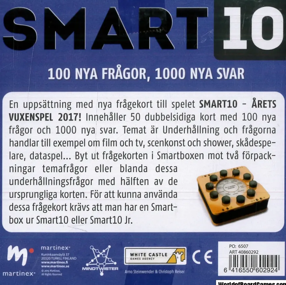 Smart10: Frågekort - Underhållning (Extra frågor) (Exp.)