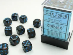 Speckled - Blue Stars - d6, 36 st (12 mm, prickar)
