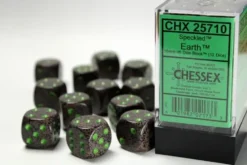 Speckled: Earth - d6, 12 st (16 mm, prickar)