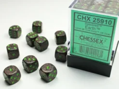 Speckled - Earth - d6, 36 st (12 mm, prickar)