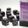 Speckled: Golden Cobalt - d6, 12 st (16 mm, prickar)