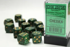 Speckled: Golden Recon - d6, 12 st (16 mm, prickar)