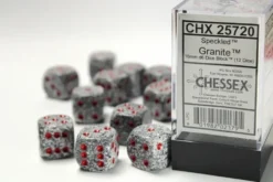 Speckled: Granite - d6, 12 st (16 mm, prickar)