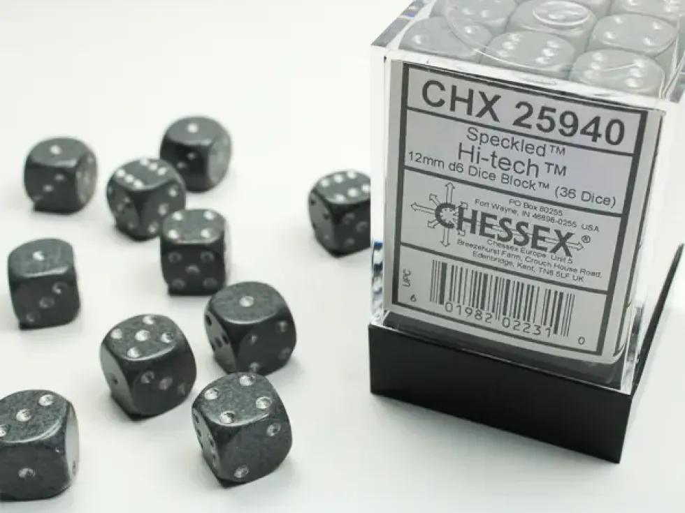 Speckled - Hi-Tech - d6, 36 st (12 mm, prickar)