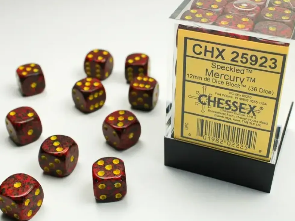 Speckled - Mercury - d6, 36 st (12 mm, prickar)