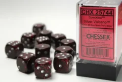 Speckled: Silver Volcano - d6, 12 st (16 mm, prickar)