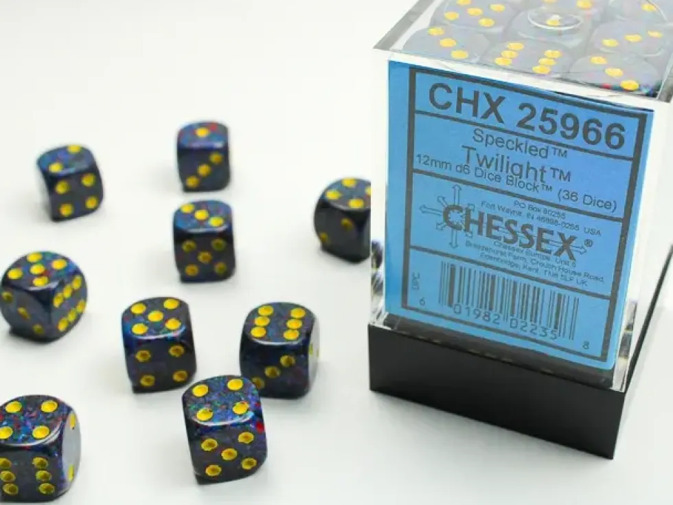 Speckled - Twilight - d6, 36 st (12 mm, prickar)
