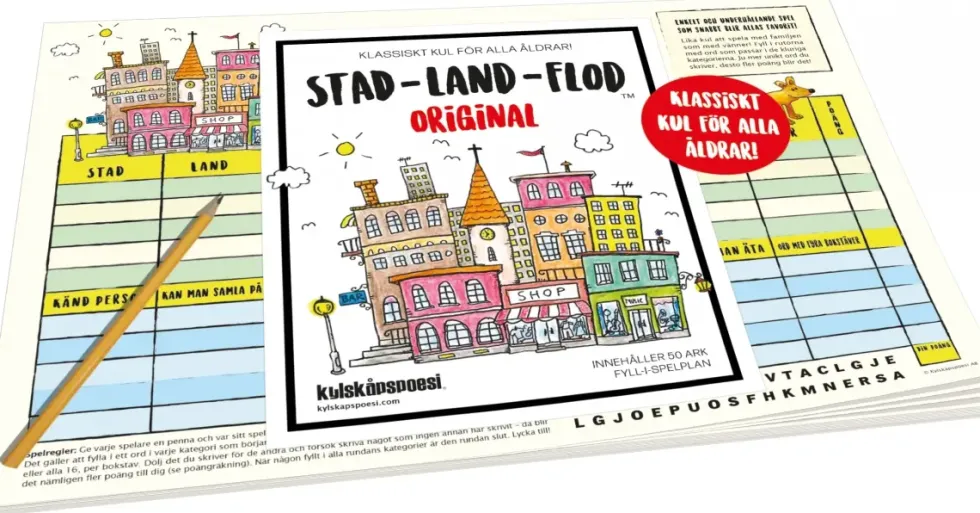 Stad, Land, Flod (Med skrivblock)