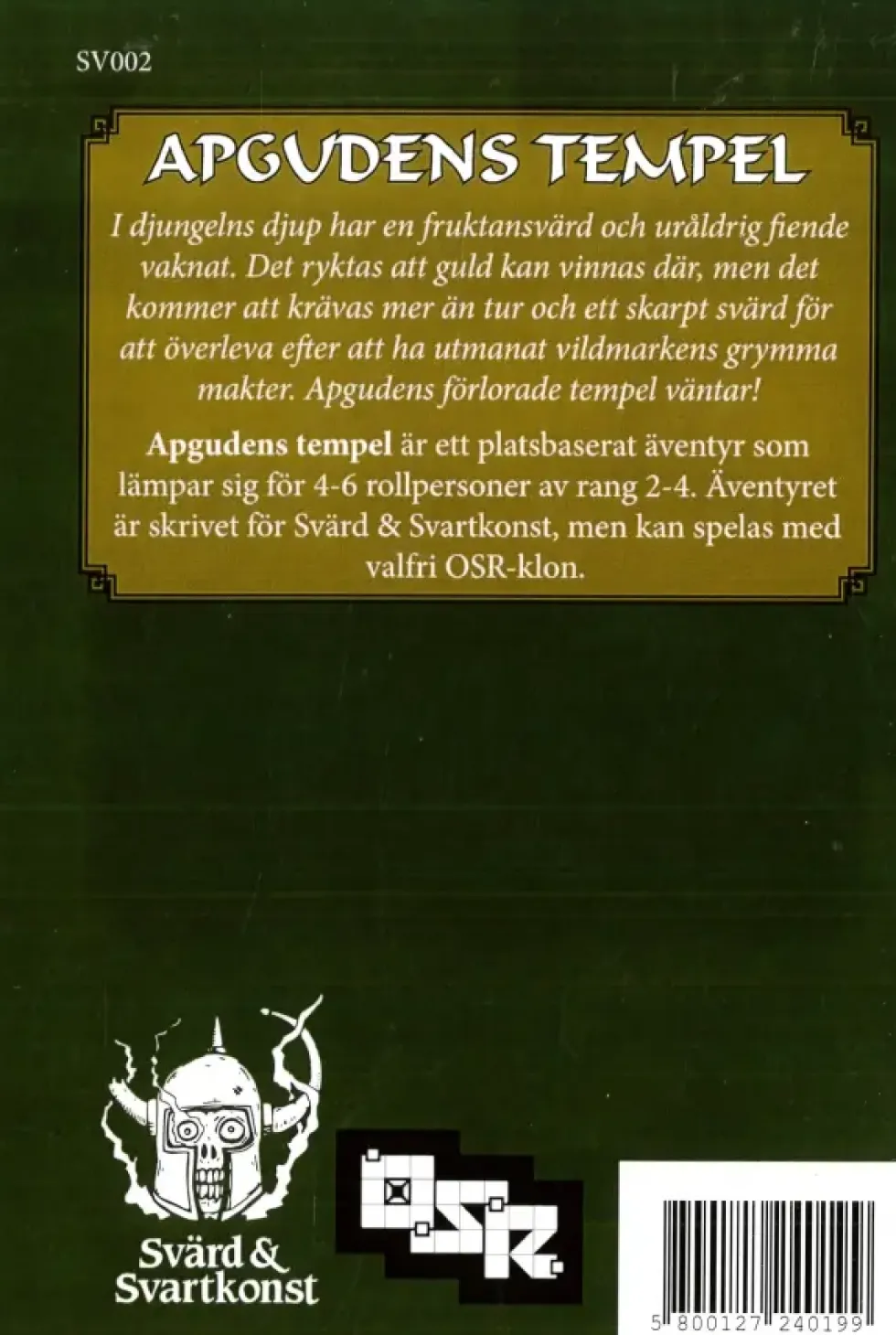 Svärd & Svartkonst RPG: Apgudens Tempel