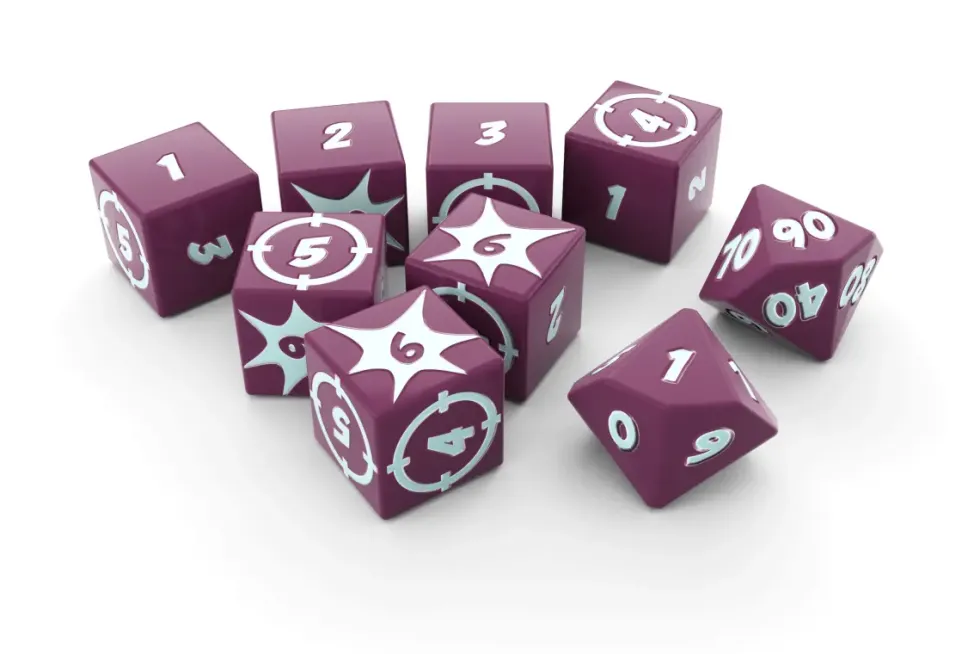 The Troubleshooters: Purple Dice Set (9)