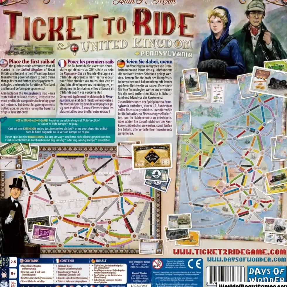 Ticket to Ride Map Collection: Volume 5 - United Kingdom & Pennsylvania (Exp.)