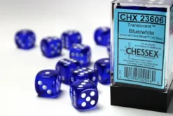 Translucent: Blue - d6, 12 st (16 mm, prickar)