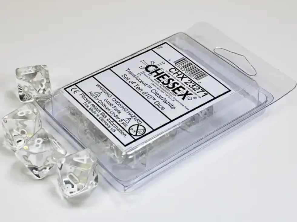 Translucent - Clear - d10, 10 st