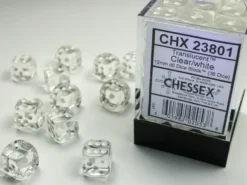 Translucent - Clear - d6, 36 st (12 mm, prickar)