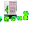 Translucent Gemini - Green-Teal/Yellow - Dice set