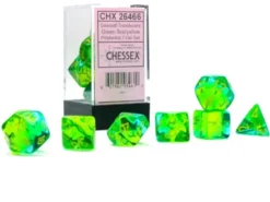 Translucent Gemini - Green-Teal/Yellow - Dice set