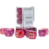 Translucent Gemini: Red-Violet/Gold - d6, 12st (16 mm, prickar)