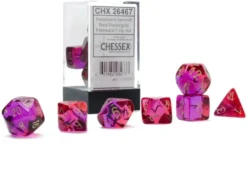 Translucent Gemini - Red-Violet/Gold - Dice set