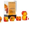 Translucent Gemini - Red-Yellow/Gold - Dice set
