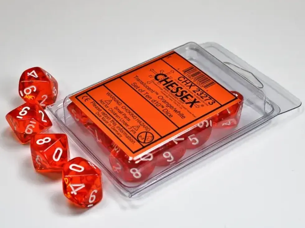 Translucent - Orange - d10, 10 st