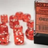 Translucent - Orange - d6, 12 st (16 mm, prickar)