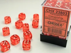 Translucent - Orange - d6, 36 st (12 mm, prickar)