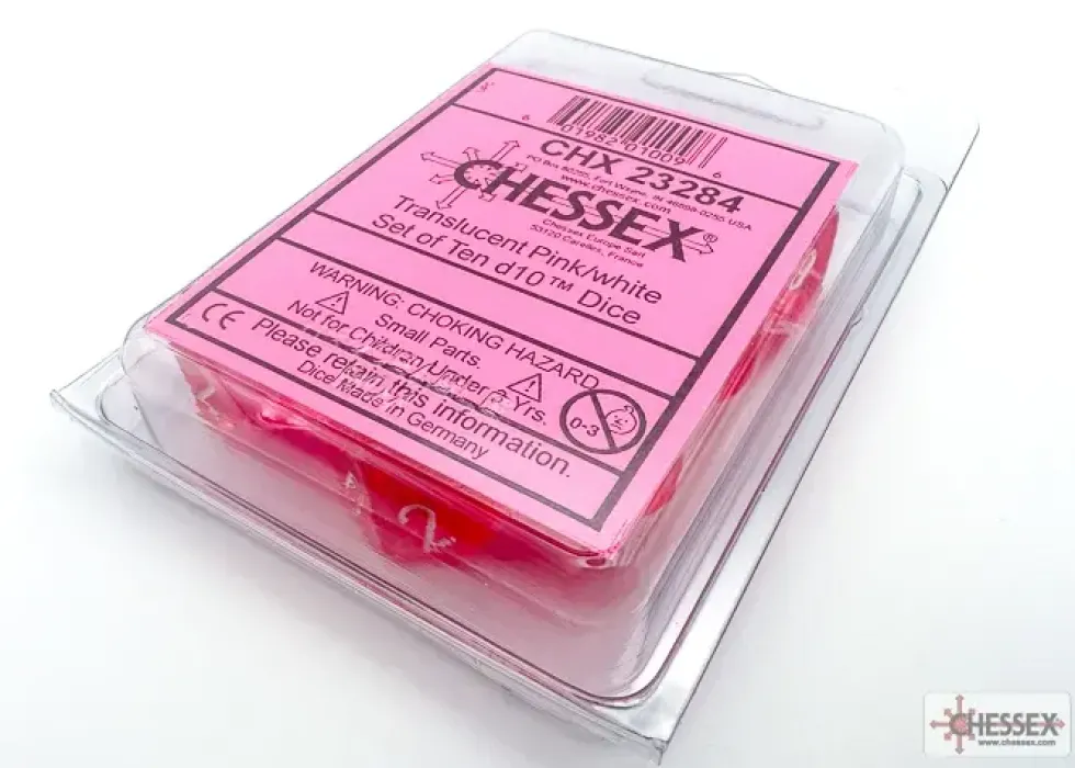 Translucent - Pink/White - d10, 10 st