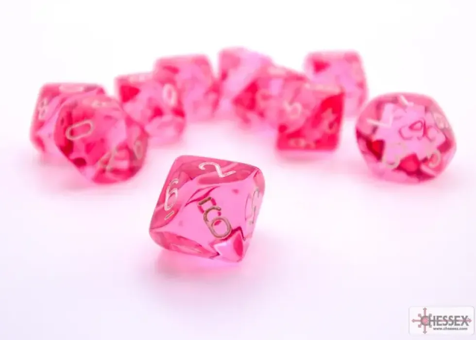 Translucent - Pink/White - d10, 10 st