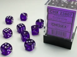 Translucent - Purple - d6, 36 st (12 mm, prickar)