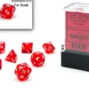 Translucent - Red/White - Mini-Polyhedral Dice set