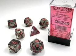 Translucent - Smoke/Red - Dice Set