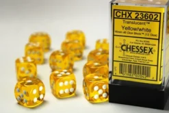 Translucent - Yellow - d6, 12 st (16 mm, prickar)