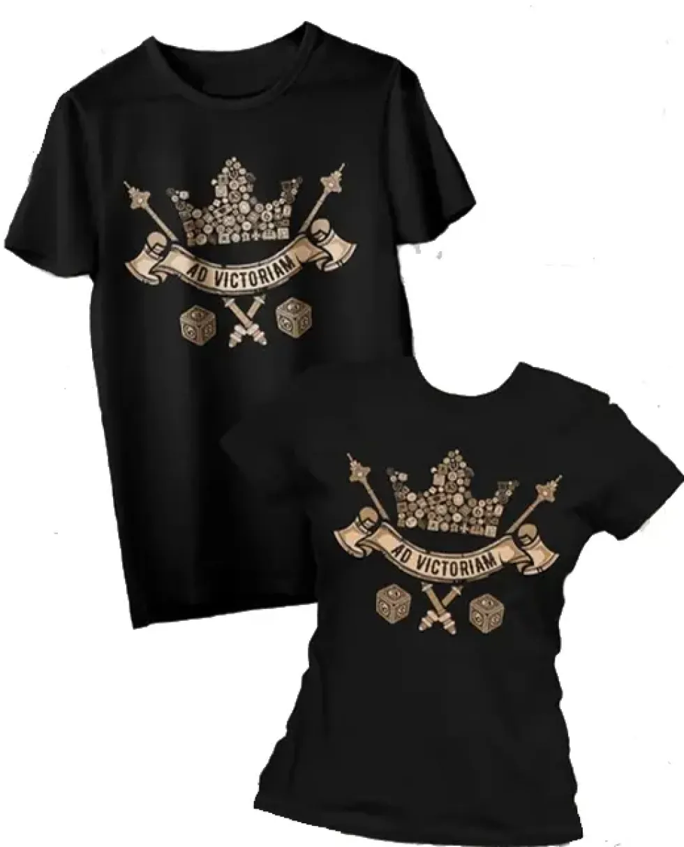 T-shirt: Mr. Meeple - Ad Victoriam (Black) - Small