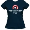 T-shirt: Mr. Meeple - Captain America Meeple (Blue) - Woman's X-Large