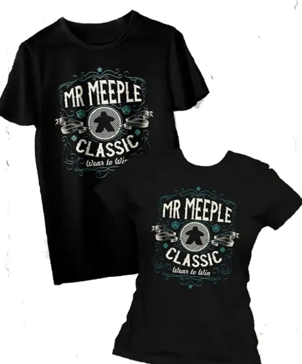 T-shirt: Mr. Meeple - Classic, Play to Win (Grey) - 5X-Large