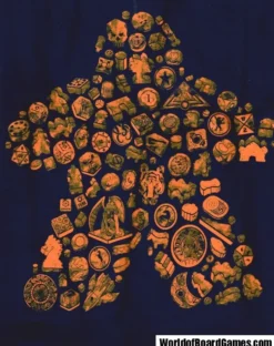 T-shirt: Mr. Meeple - Elements, Orange Meeple (Navy) - Large