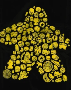 T-shirt: Mr. Meeple - Elements, Yellow Meeple (Black) - Woman's 2X-Large